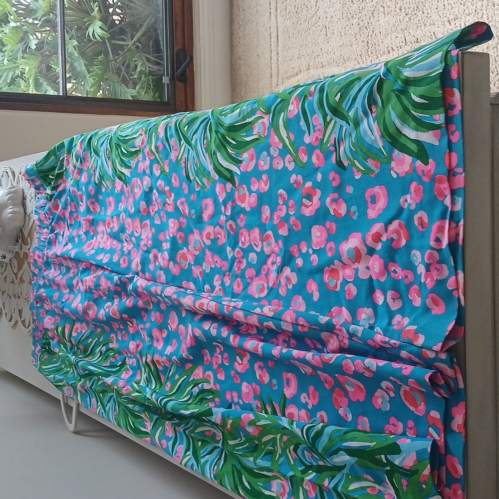 NWT Lilly Pulitzer Tropical Blue and Pink Polazzo Pants Nwt